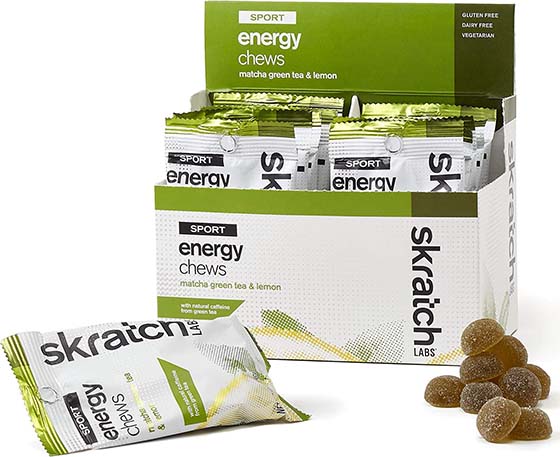 pack of skratch labs energy chews matcha green tea and lemon flavor