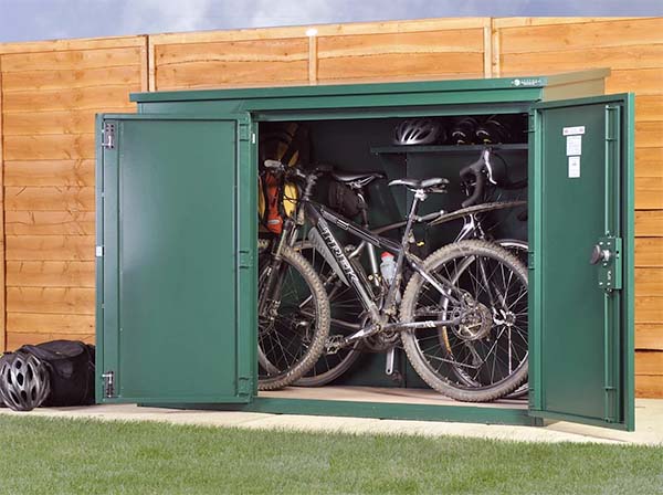 asgard x 3 bike shed in green