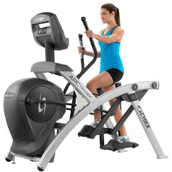 woman on arc trainer