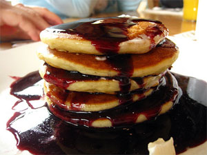 pancakes with berry syrup